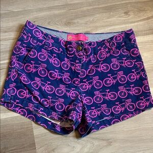 Macbeth Collection Pink Bicycle Print Women's Shorts - small